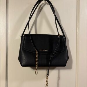 Michael Kors Black and Gold Shoulder Bag Sleek Design with Matching Wallet